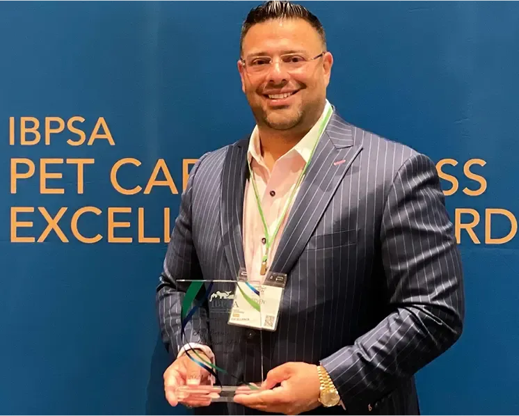 Man with an award
